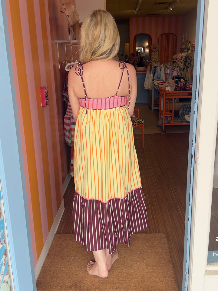 CORINNA COLORBLOCK DRESS