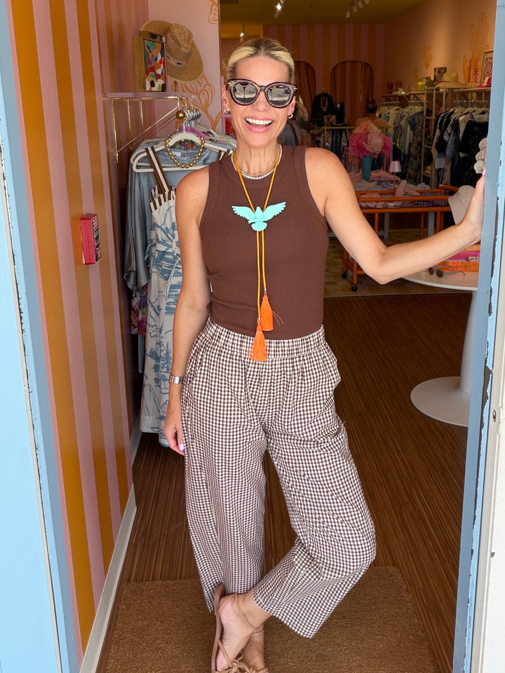 ESPRESSO GINGHAM PANT