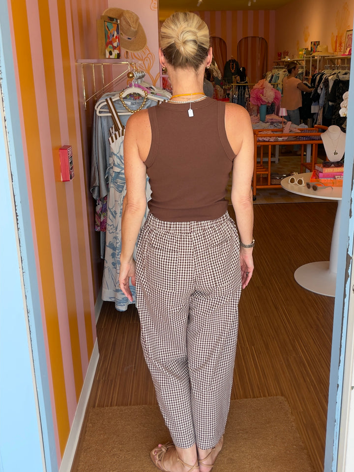 ESPRESSO GINGHAM PANT