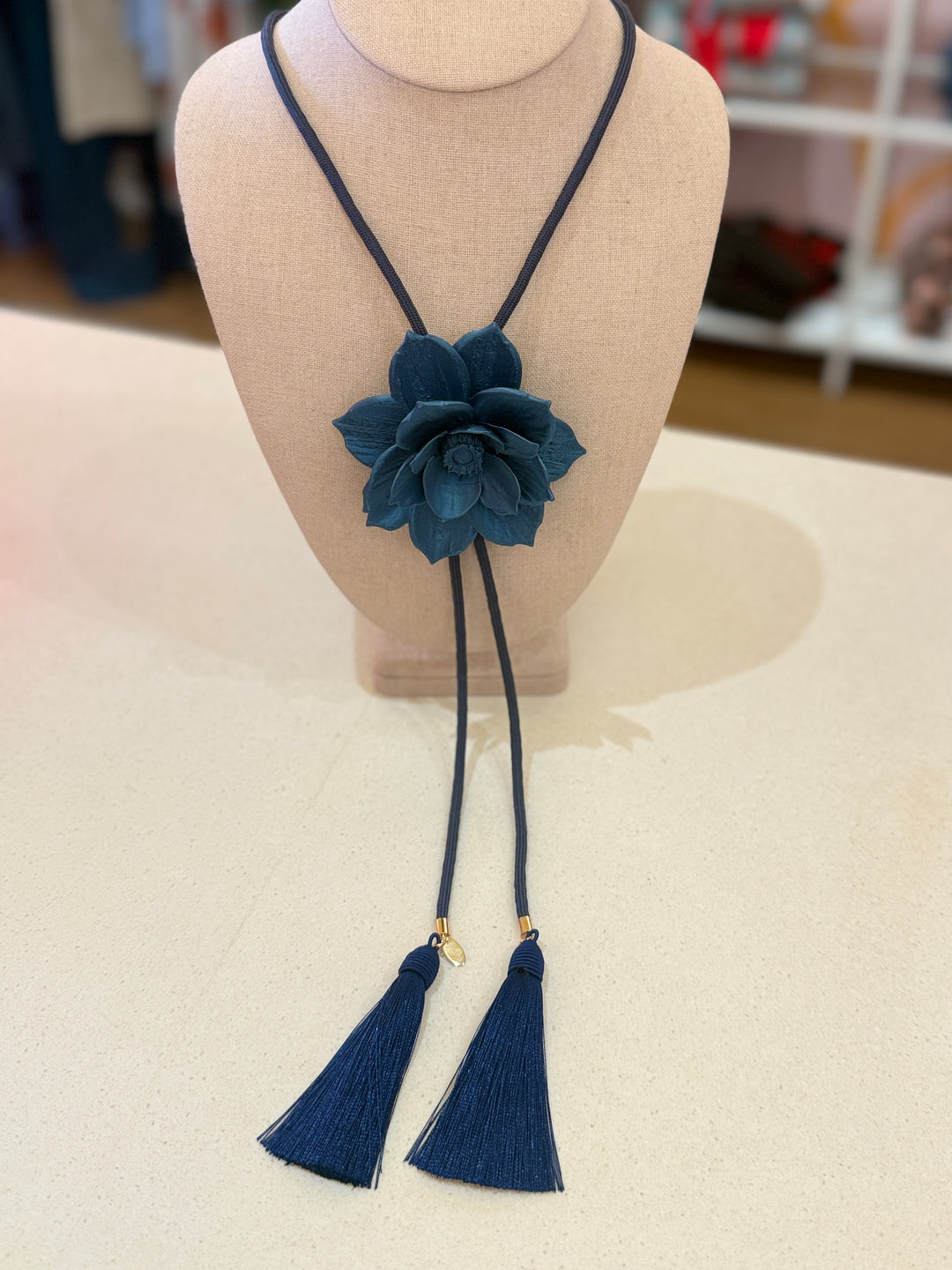 LOTUS DEEP BLUE BOLO W/ DK BLUE CORD