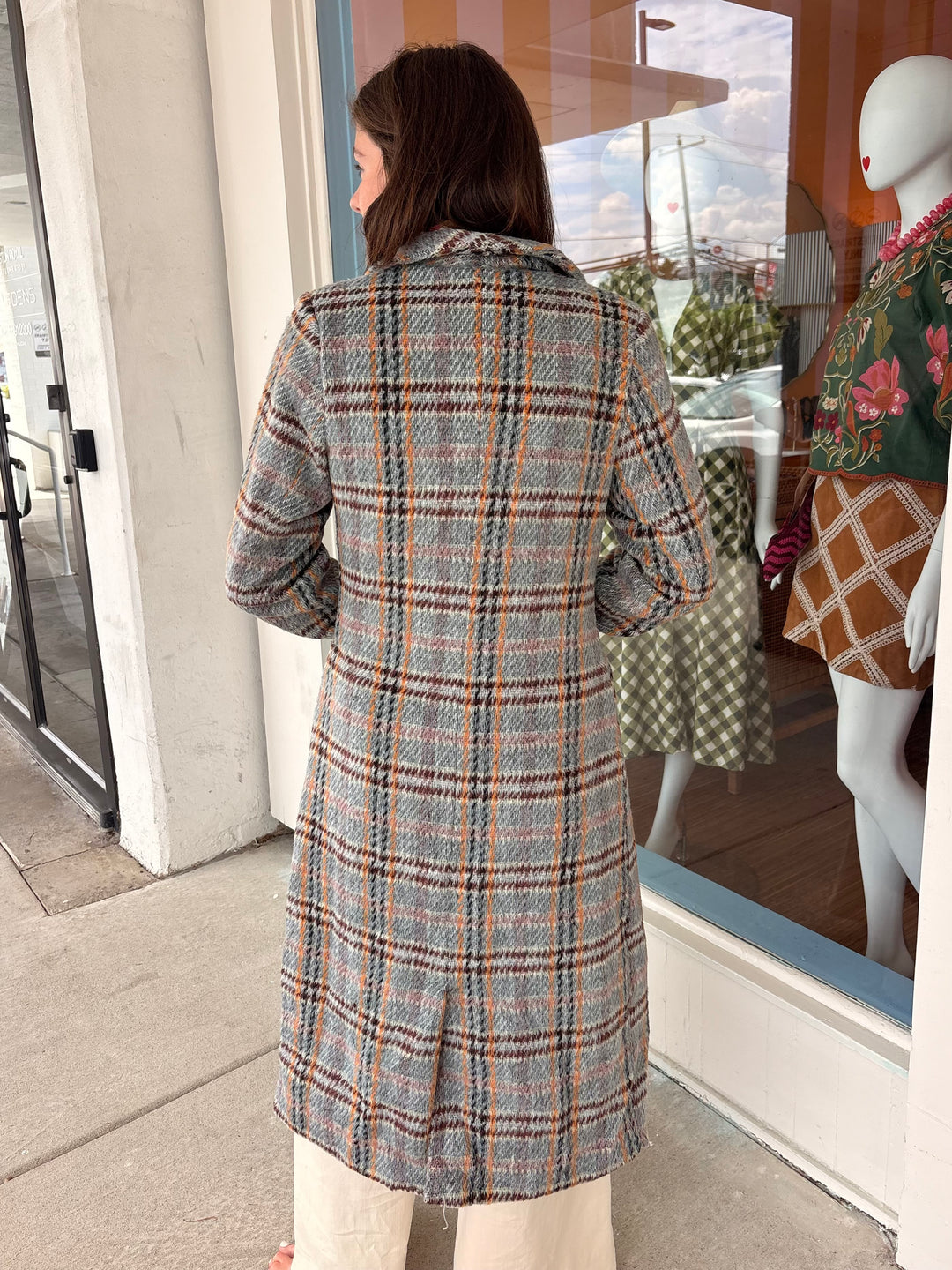 FLOWER BED PLAID COAT