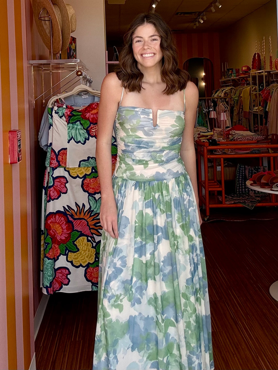 CARRIE WATERCOLOUR MESH DRESS