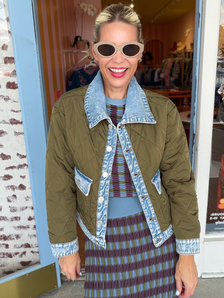 OLIVE DENIM JACKET