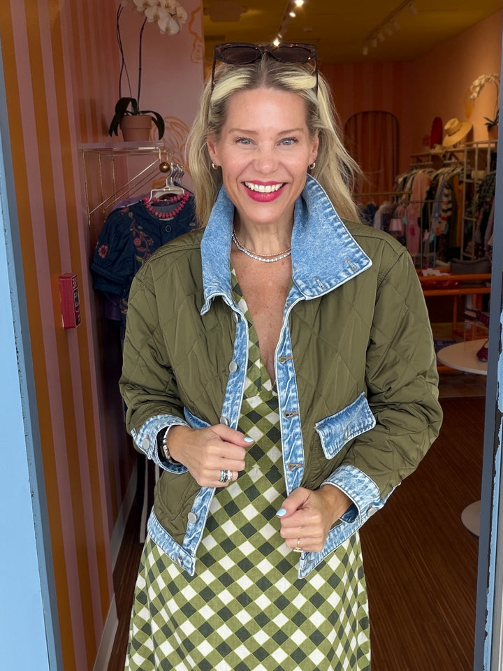 OLIVE DENIM JACKET