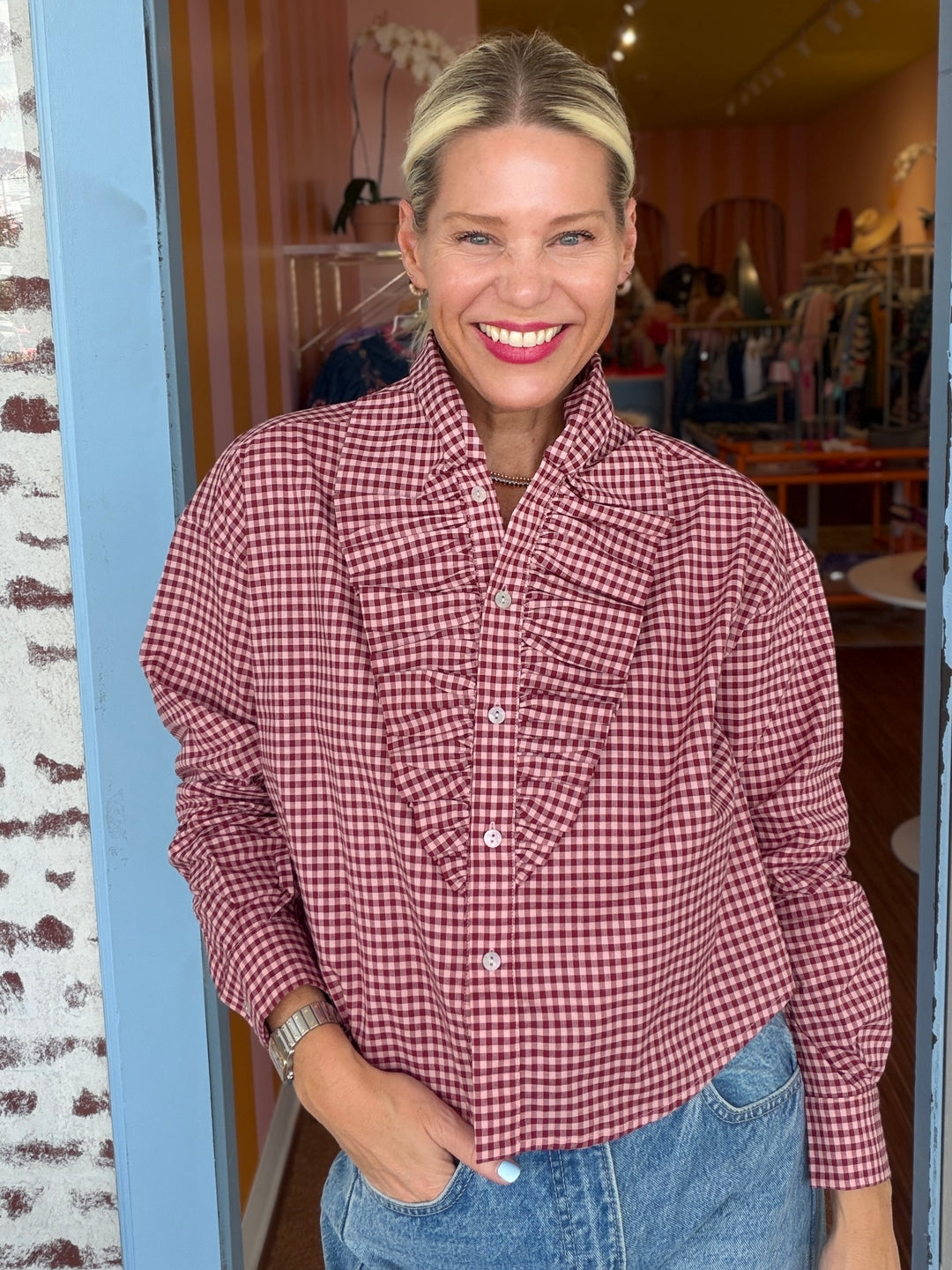 LAUREL CHECK BLOUSE