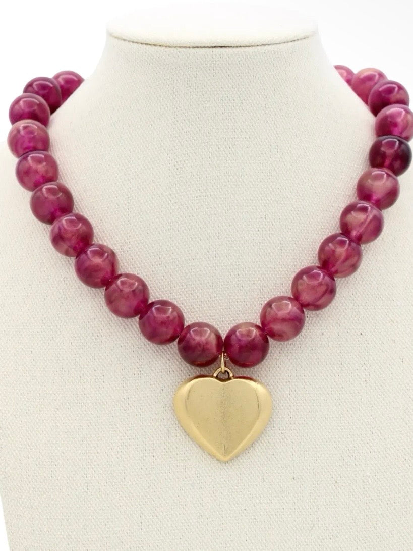 MUSE NECKLACE BURGUNDY