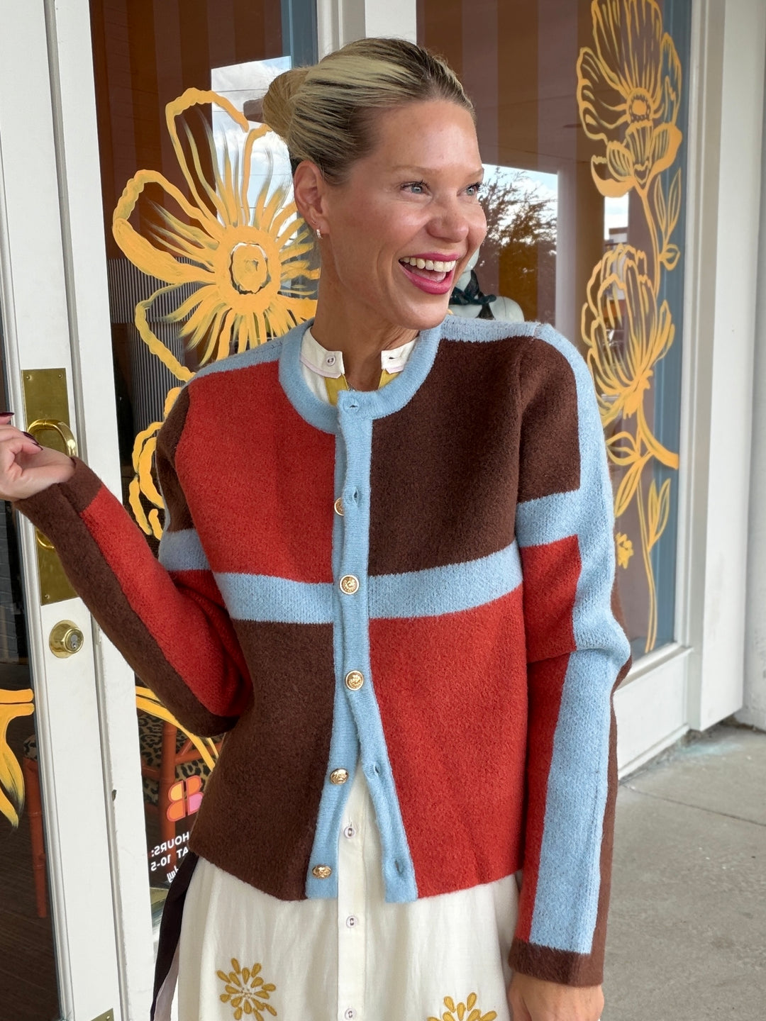 COLORBLOCK KNIT CARDIGAN