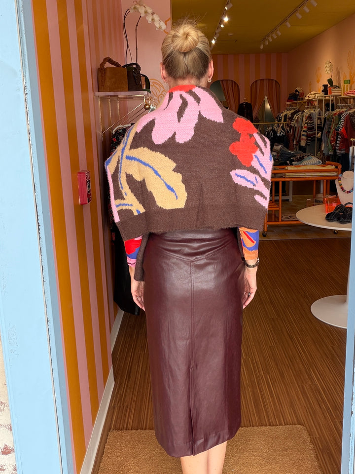 ELSIE WINE SKIRT