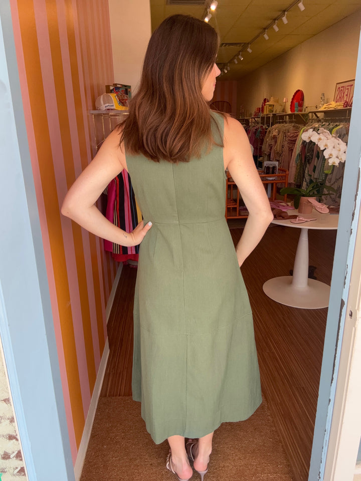 WILLA OLIVE DENIM DRESS