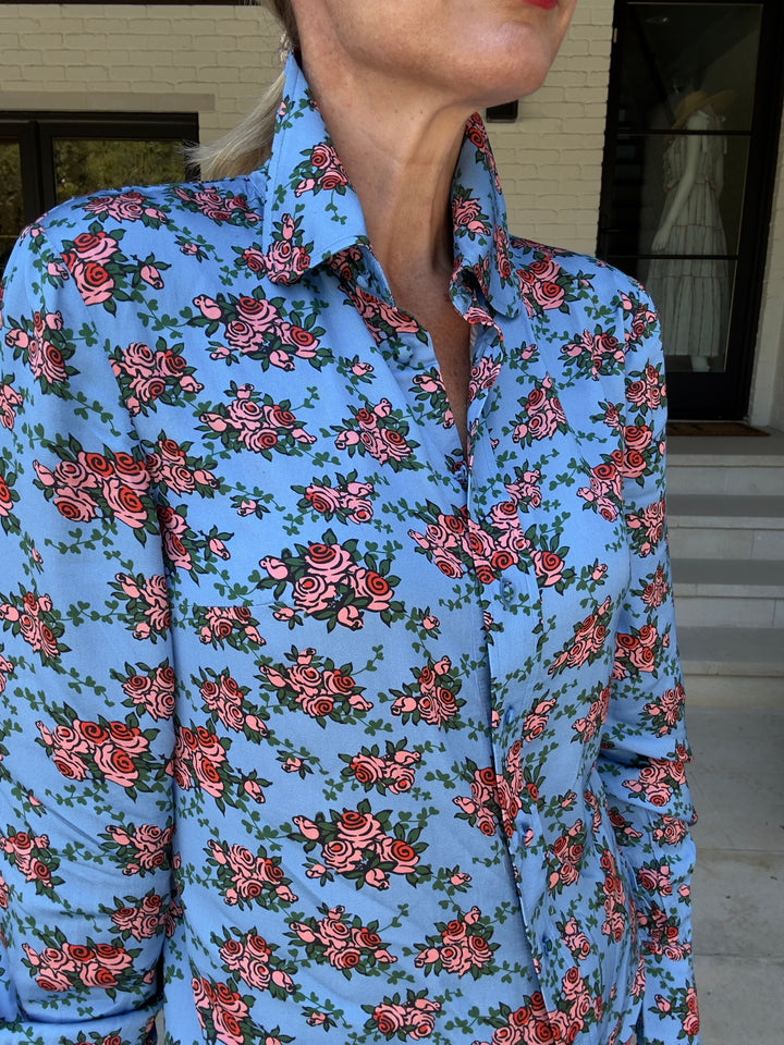 RUCHET FLORAL BLOUSE