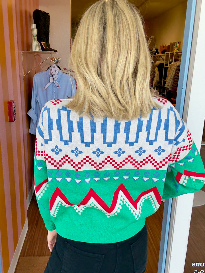 GABBY GREEN MULTI FAIR ISLE