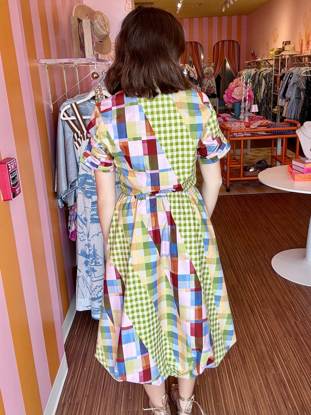DIAGONAL CHECK DRESS