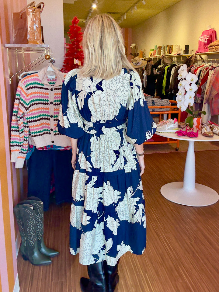 NAN NAVY FLORAL DRESS
