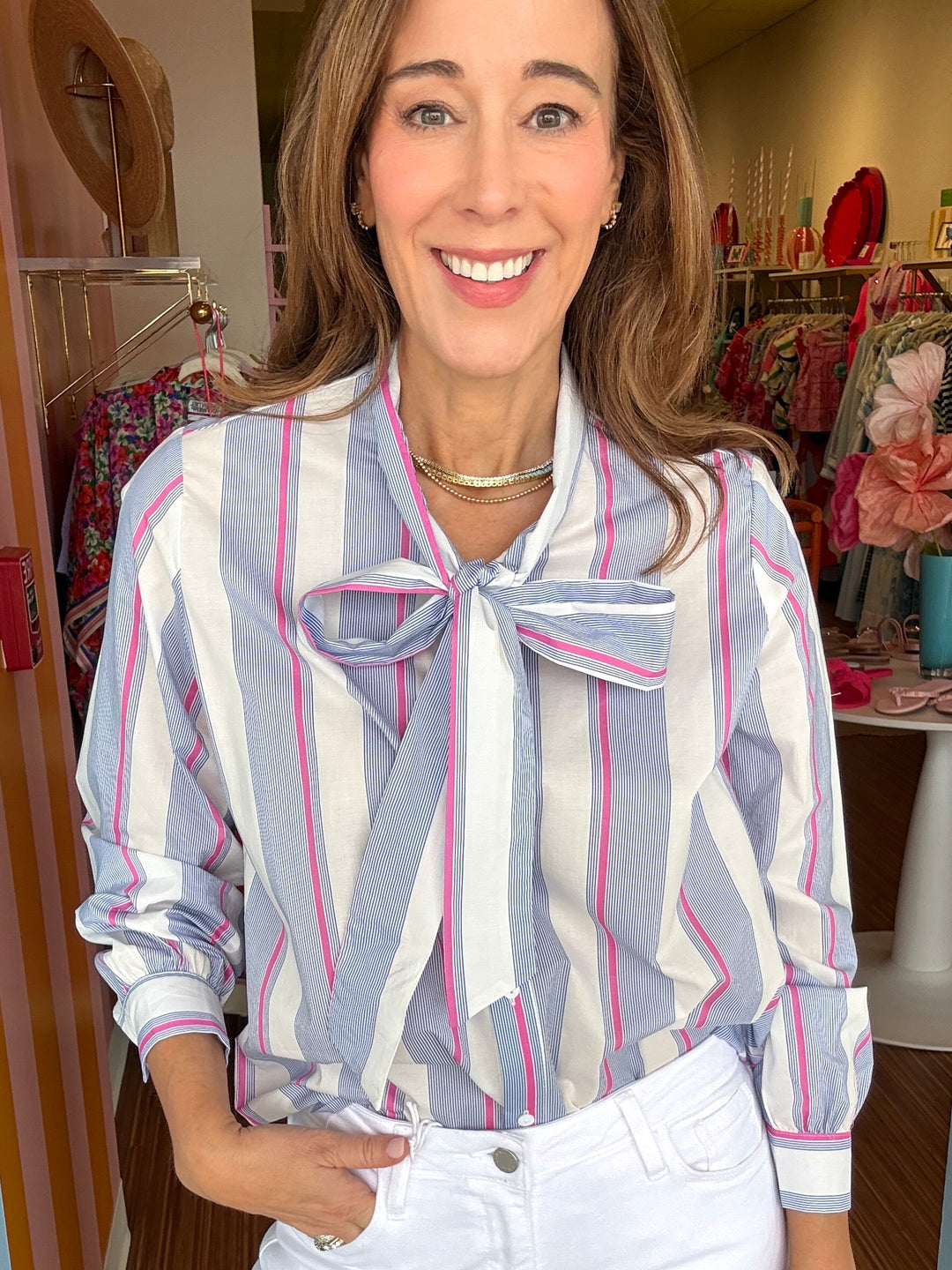 BONNIE BOW TIE BLOUSE