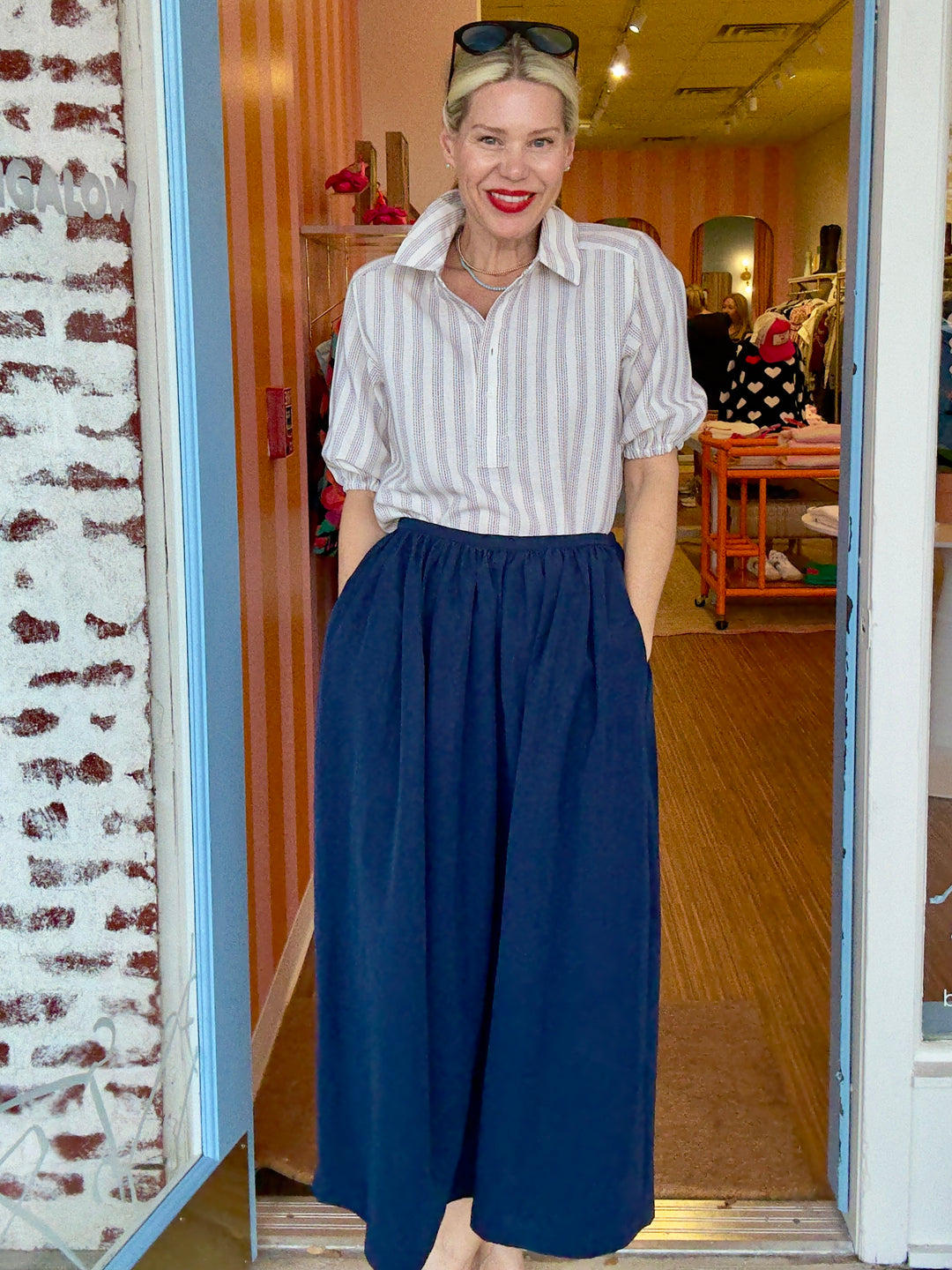 ALLY A-LINE MIDI SKIRT