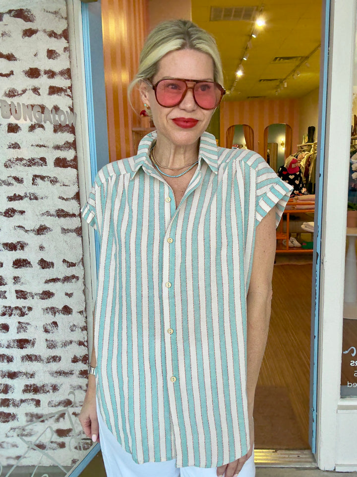 MOLLY MINT STRIPED TOP