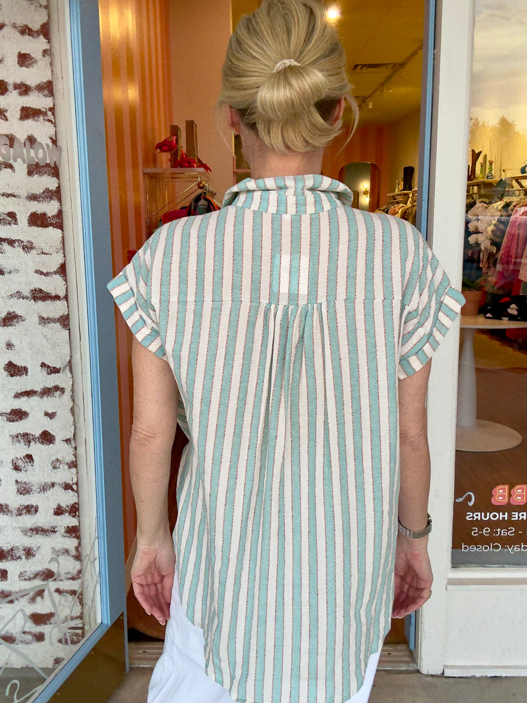 MOLLY MINT STRIPED TOP