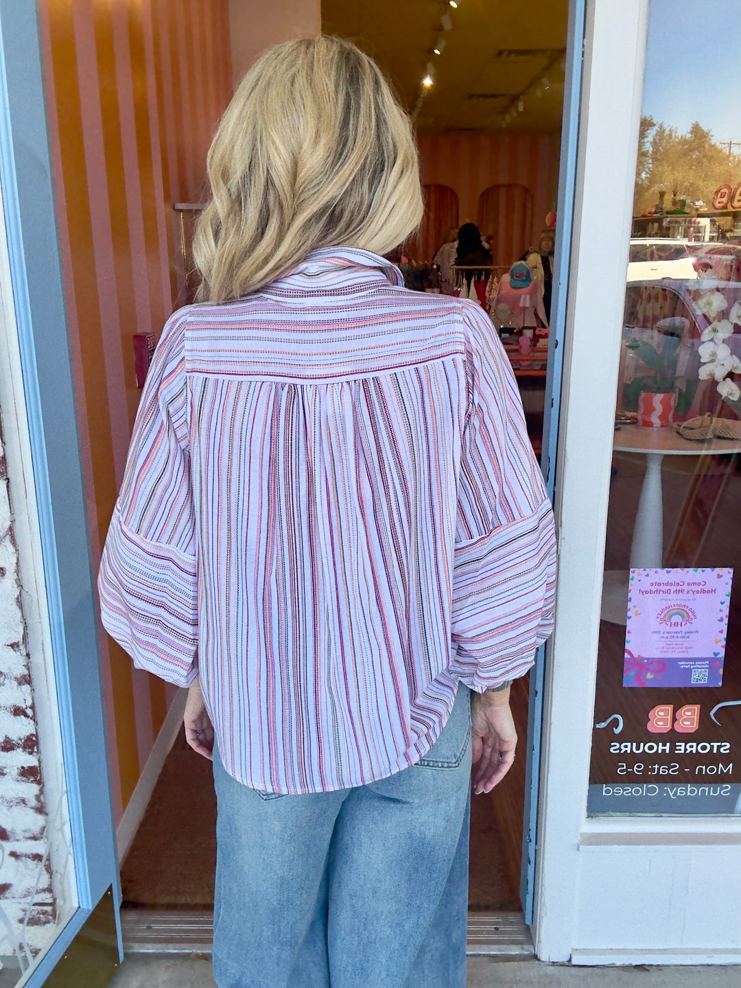 SALLY STRIPED BUTTON DOWN