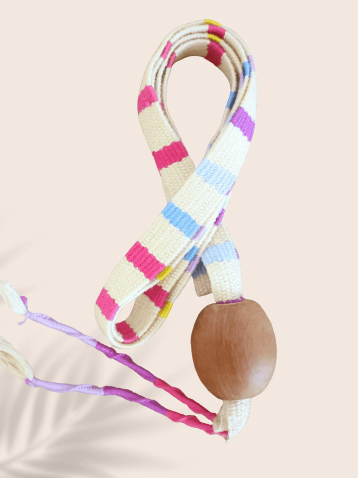 NATURAL POOL HAT PASTEL STRIPE