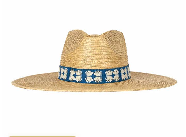NAVY FLORA TILE PALM HAT