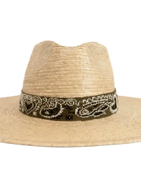 OLIVE BANDANA PALM HAT