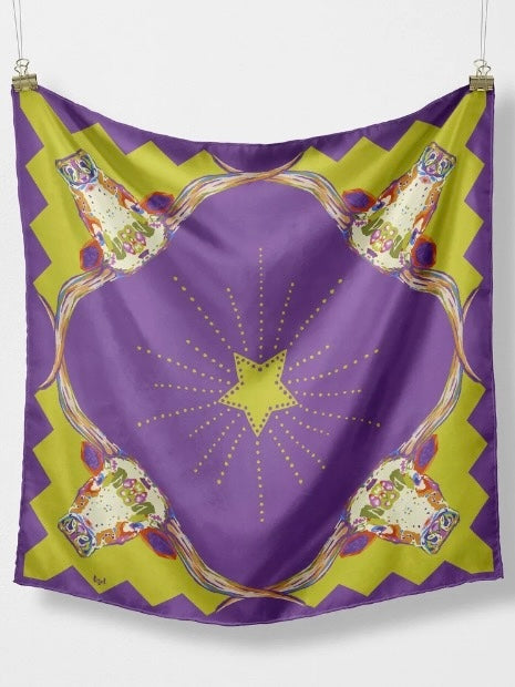 WILD CARD SILK SCARF