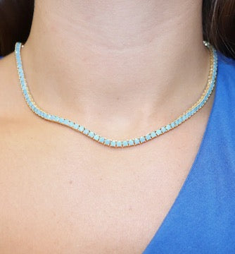 TURQUOISE TENNIS NECKLACE