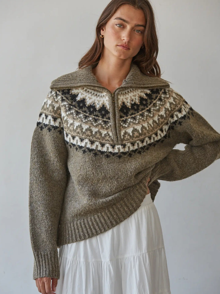 RENA HALF ZIP SWEATER