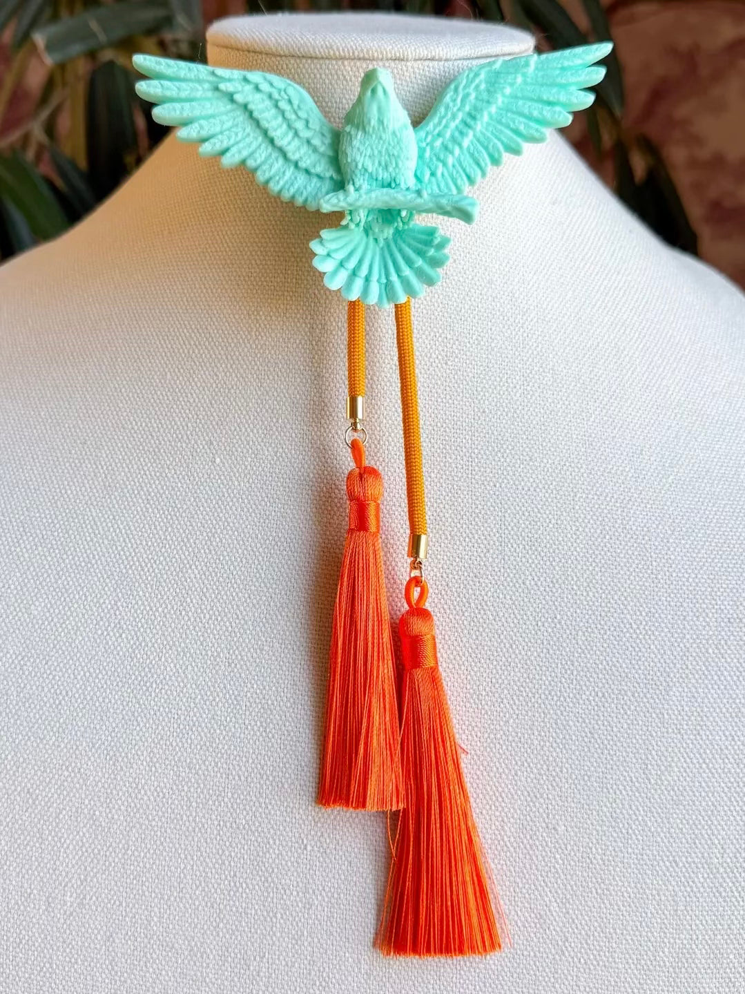 EAGLE BOLO TURQUOISE W/YELLOW & ORANGE