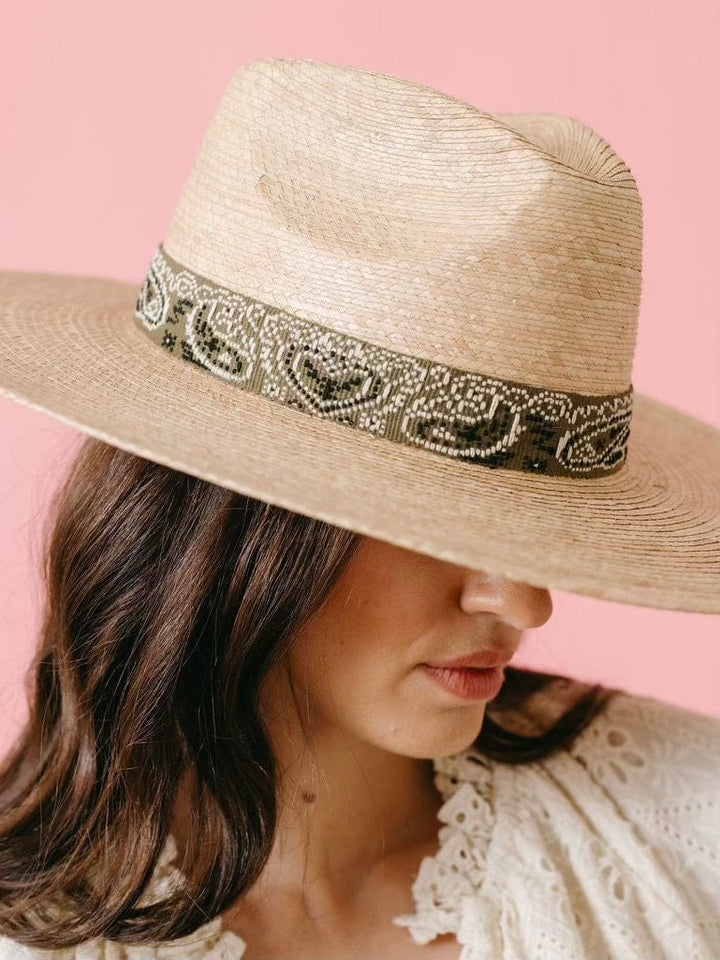 OLIVE BANDANA PALM HAT